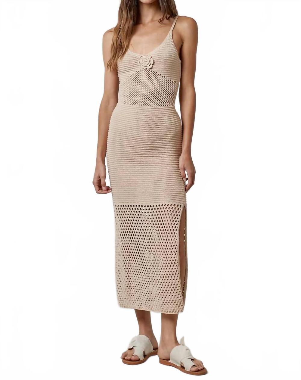 NEW LALAVON caleigh crochet dress in oatmeal